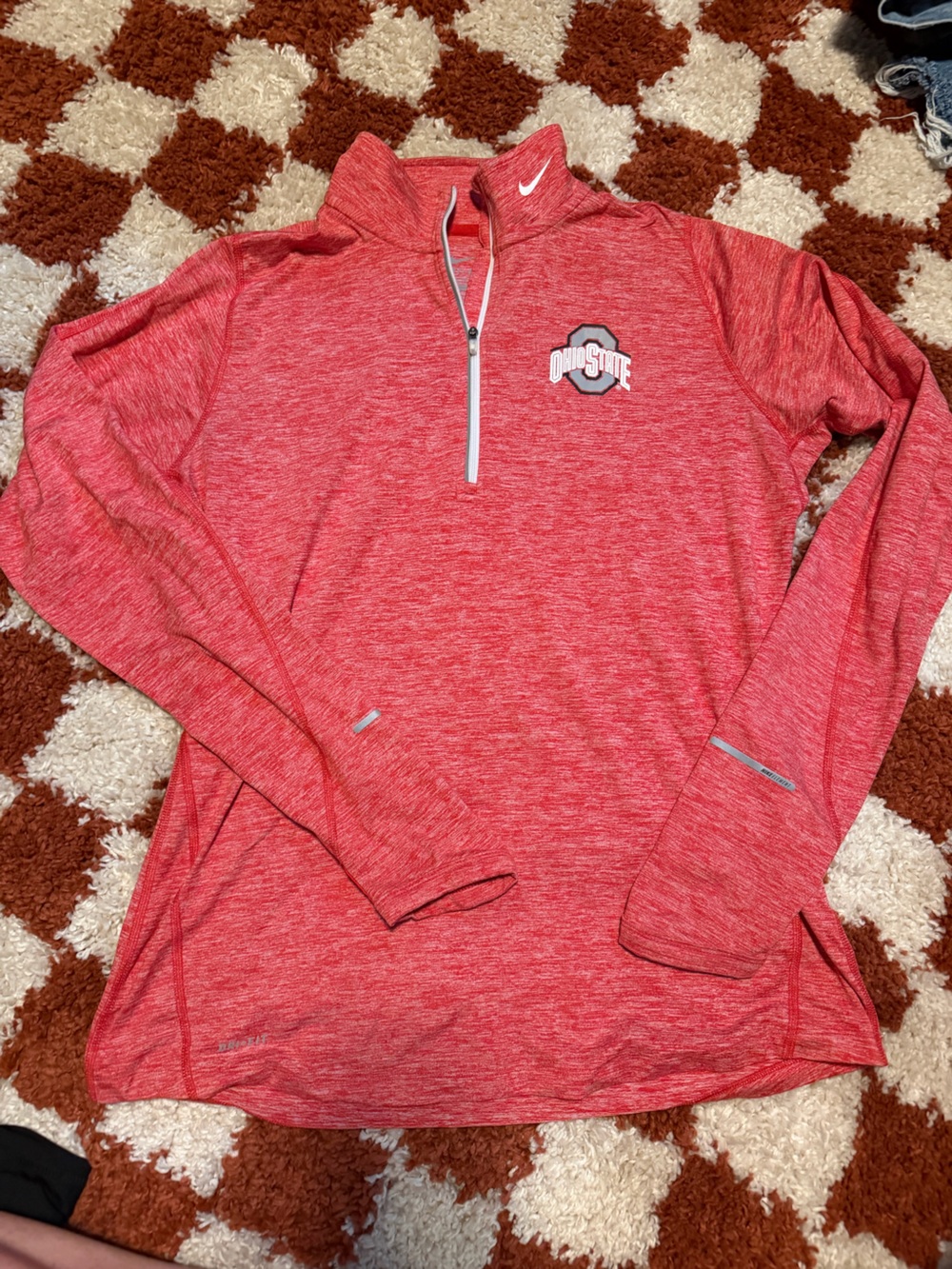 Nike DriFit Red Ohio State Quarter-Zip Pullover Size L